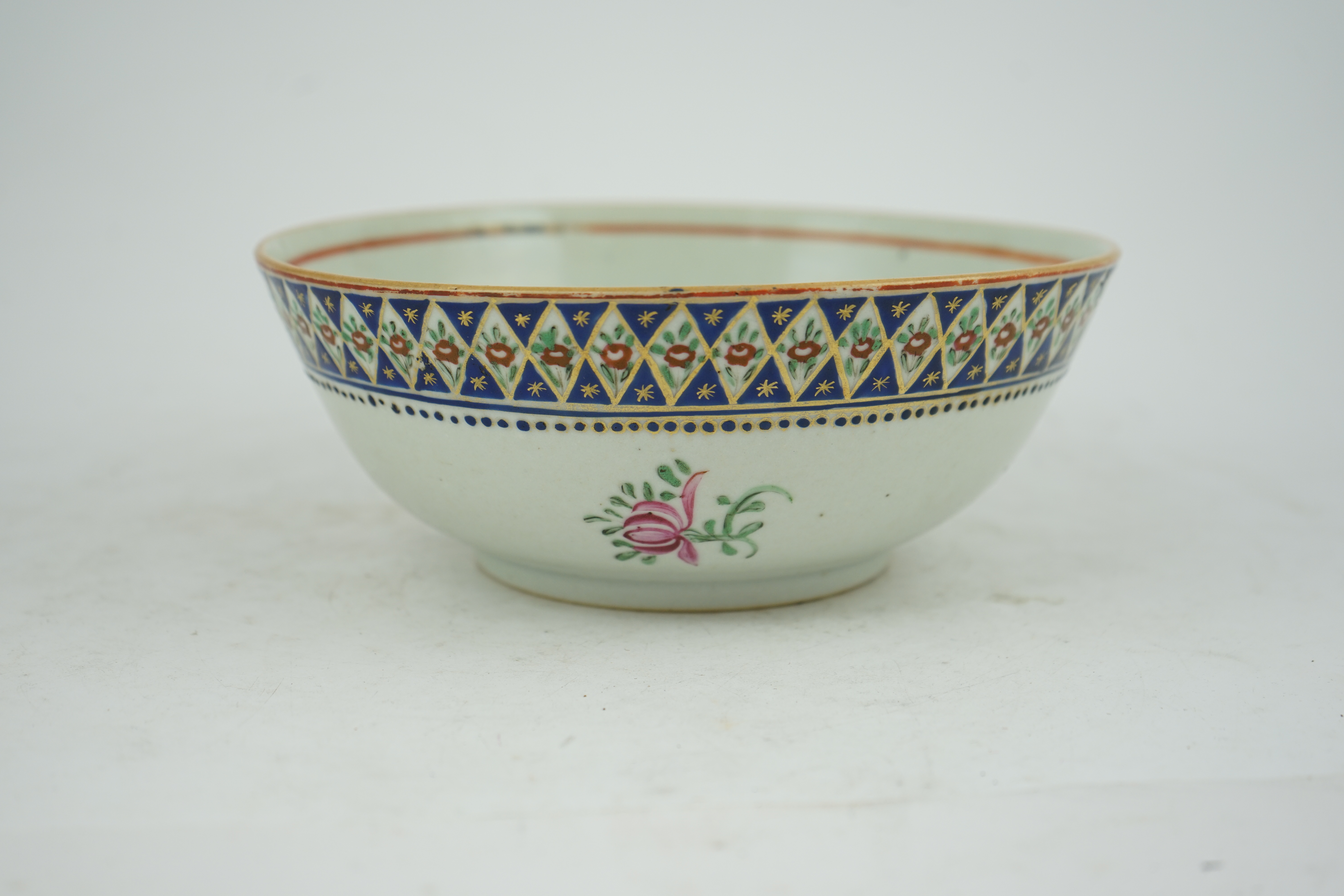 A matching Chinese Persian dish and bow and a separate dish, bowl 12cm diameter. Condition - fair to good